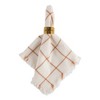 Design Imports  Fringed Check Napkin Set 6 Piece, Honey Gold, 20X20" - 2 of 4
