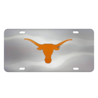 NCAA University of Texas Longhorns Stainless Steel Metal License Plate