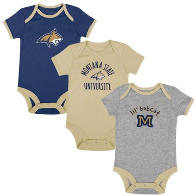 Image of NCAA Montana State Bobcats Infant Boys' Short Sleeve 3pk Bodysuit Set - 3-6M