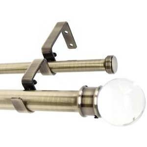 Urbanest Crystal Ball Manhattan 1-inch 5-8 inch Double Drapery Curtain Window Rod Set - 1 of 4