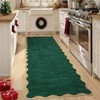 Washable Rug Modern Scalloped Rug Non Slip, Neutral Indoor Carpet - 4 of 4