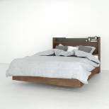 2pc Full Neptune Bedroom Set Walnut/Charcoal - Nexera