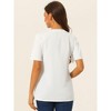 Allegra K Women's Dressy Casual V Neck Business Work Short Sleeve Button Down Shirts - 3 of 4