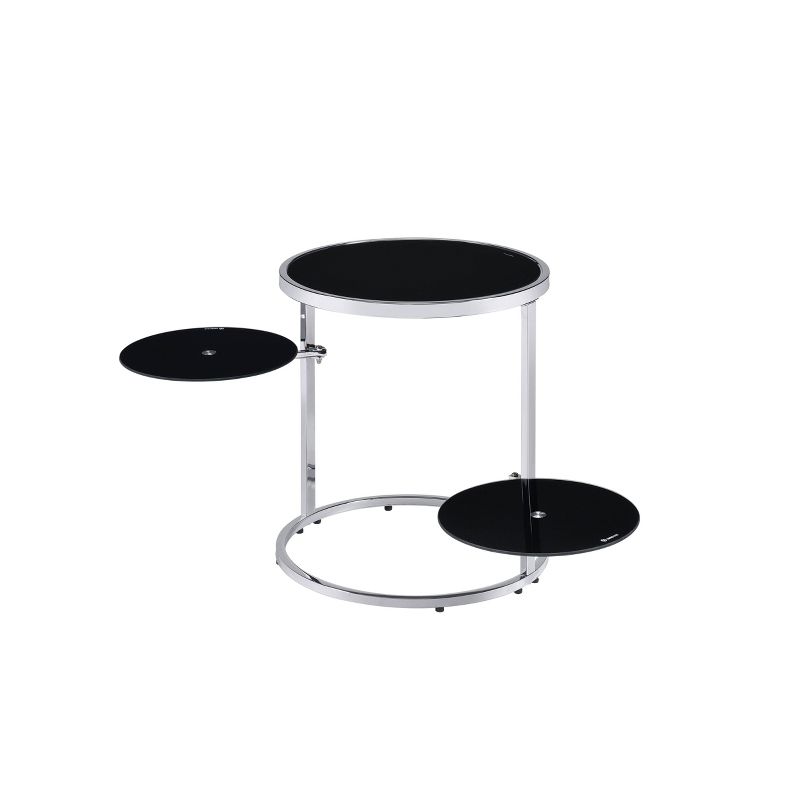 Lynch Side Table Black/Chrome - Acme Furniture, 1 of 7