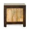PAGED 16 Inch Wooden Ottoman, Modern Side Table Footrest Ottoman, Square Rattan Vanity Chair for Living Room, Bedroom - 4 of 4