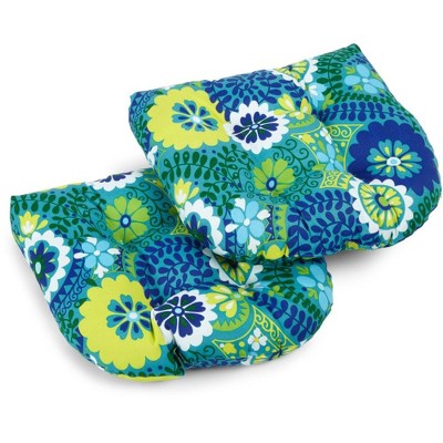 Blazing Needles, 19-inch U-Shaped Outdoor Spun Polyester Tufted Dining Chair Cushion (Set of 2)