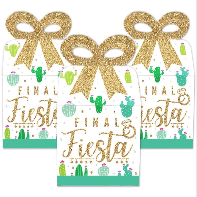 Big Dot of Happiness Final Fiesta - Square Favor Gift Boxes - Last Fiesta Bachelorette Party Bow Boxes - Set of 12, 2 of 9