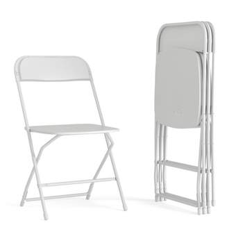Flash Furniture Hercules Big and Tall Commercial Folding Chair - Extra Wide 650LB. Capacity - Durable Plastic - 4-Pack