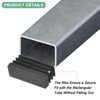 Unique Bargains Chair Leg Bar Stool Plastic Rectangle Hole Tubing End Plug Caps Black - 2 of 4