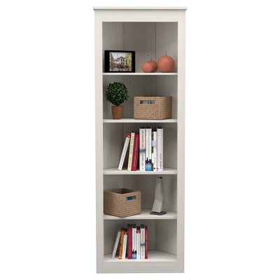 Sleek Washed Oak 5-Tier Corner Bookshelf for Modern Homes