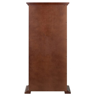 Walnut Glass Door Traditional Media Cabinet