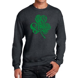 LA Pop Art Men's Word Art Crewneck Sweatshirt - St. Patrick's Day Shamrock - 1 of 4