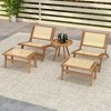 Resenkos Patio Dining Chairs, Patio Kitchen Chairs,Teak Wooden Chair with Handwoven Rattan Seat and Backrest Brown - 2 of 4