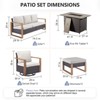 4 Pieces Patio Furniture Set with 41" Propane Fire Pit Table, Deep Seating Wicker Sofa Couch with Swivel Glider Chairs Set Patio Conversation Set - 3 of 4
