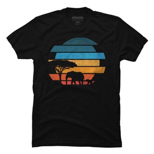 Men's Design By Humans African safari sunset By taisonjec T-Shirt - 1 of 4