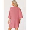 cheibear Women's Knit Loose Fit T-Shirt with Biker Shorts Lounge Sleepwear Pajama Sets - 4 of 4