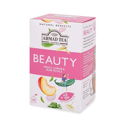 Ahmad Tea Beauty Peach, Carob & Rose Petals Tea Infusion 20ct tea bags