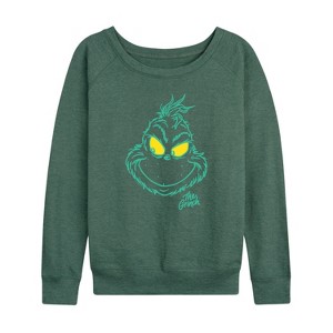 Women's - Dr. Seuss -  Lightweight French Terry Wide Neck Long Sleeve Shirt - 1 of 4