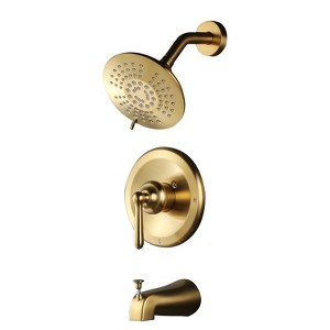 WOWOW Single Handle 5-Spray Tub and Shower Faucet 1.8 GPM with High Pressure Showerhead Valve Included - 1 of 4