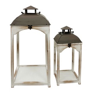 VIP Wood 23.5 in. Off-White Old Country Lantern Set of 2 - 1 of 2