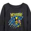 Women's - Marvel - Wolverine Slash Lightweight French Terry Wide Neck Long Sleeve Graphic Shirt - 2 of 4