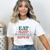 Simply Sage Market Women's Eat Sleep Baseball Repeat Colorful Short Sleeve Garment Dyed Tee - 2 of 4