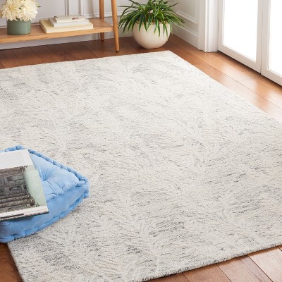 Gray and Ivory Hand-Tufted Wool 4' x 6' Area Rug