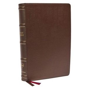 Nkjv, Large Print Verse-By-Verse Reference Bible, MacLaren Series, Genuine Leather, Brown, Comfort Print - by  Thomas Nelson (Leather Bound) - 1 of 1