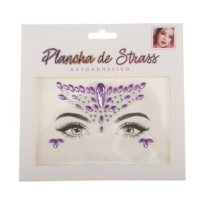 Unique Bargains Classic Face Rhinestone Stickers 1 Pc - 1 of 4