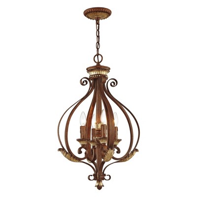 Livex Lighting Villa Verona 4 - Light Chandelier in  Verona Bronze/Aged Gold Leaf
