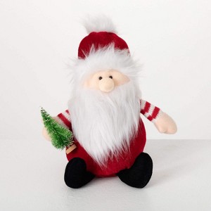 Sullivans Sitting Plush Santa With Tree Multicolor 9.5"H - 1 of 3