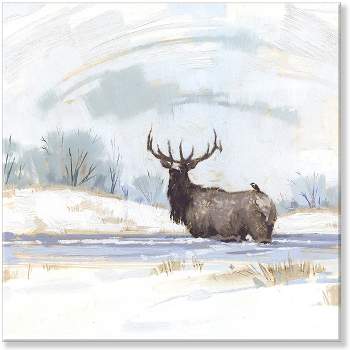 Sullivans Darren Gygi Winter Elk Giclee Wall Art, Gallery Wrapped, Handcrafted in USA, Wall Art, Wall Decor, Home Décor, Handed Painted