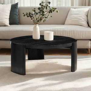 Subrtex Modern Round Side Coffee Table, Solid Wood Sofa Table for Living Spaces & Bedroom Decor - 1 of 4