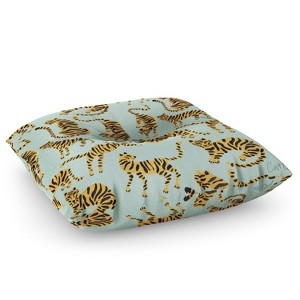 Cat Coquillette Tiger Collection Mint Orange Square Floor Pillow - Deny Desings - 1 of 4