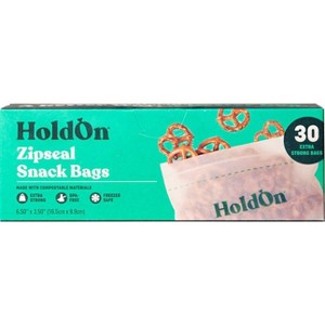 HoldOn Bags Compostable Zipseal Snack Storage Bags - 30ct - 1 of 4