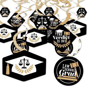 Big Dot of Happiness Law School Graduation Decoratioins Hanging Swirls - Set of 40 - 1 of 4