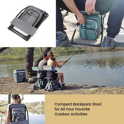 Granite Grey Multi-Function 3-in-1 Camp Chair with Cooler