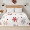 Lomsoe Christmas Throw Blanket Snowflake Flannel Throw Blanket, Winter Holiday Decorative Blankets, Super Soft Cozy Throw Blankets for Home Sofa Couch - 3 of 4
