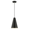 Livex Lighting Metal Shade 1 - Light Pendant in  Shiny Black - 2 of 4