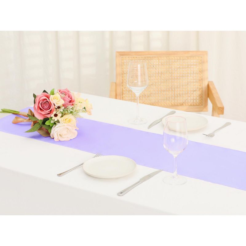 Unique Bargains Wedding Banquets Satin Table Runner 12 x 108 Inches 10 Pcs, 2 of 6