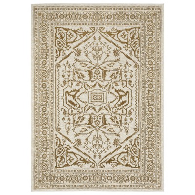 Oriental Weavers Intrigue INT03 Ivory/ Gold Indoor Area Rug - 3'10" x 5'5"