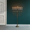 Vintiquewise Modern Solid Metal Judaica Hanukkah Menorah 9 Branched Candelabra - 2 of 4