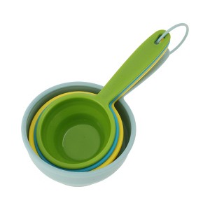 Unique Bargains Measuring Cups 4-Piece Measuring Cup Set Dishwasher Safe PP Assorted Color 1 Set - 1 of 3