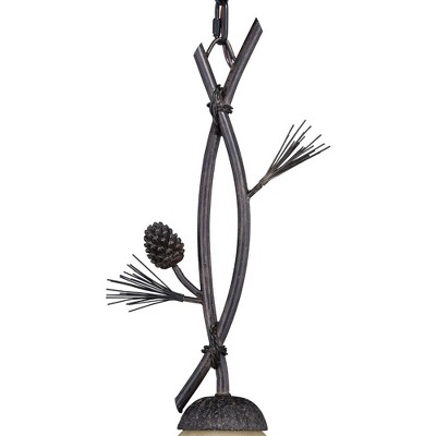 Black Walnut Rustic Glass Mini Pendant Light