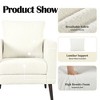 Zeus & Ruta Mid-Century Upholstered Accent Chair with Cushion and Wooden Legs - 4 of 4