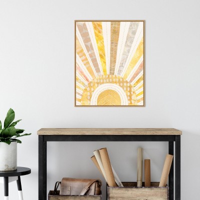 Boho Sunshine Yellow and Beige Canvas Wall Art