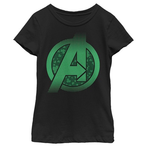 Girl's Marvel St. Patrick's Day Avengers' Logo T-Shirt - image 1 of 4