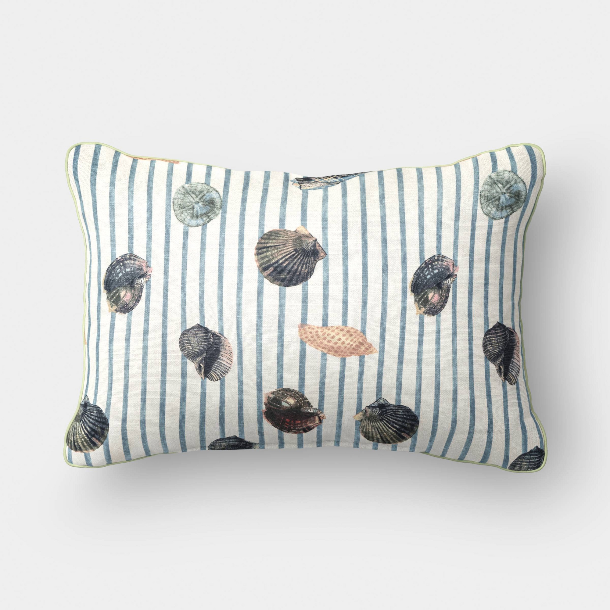 20"x14" Shell Striped Outdoor Patio Lumbar Pillow Ivory - Threshold™ designed with Studio McGee