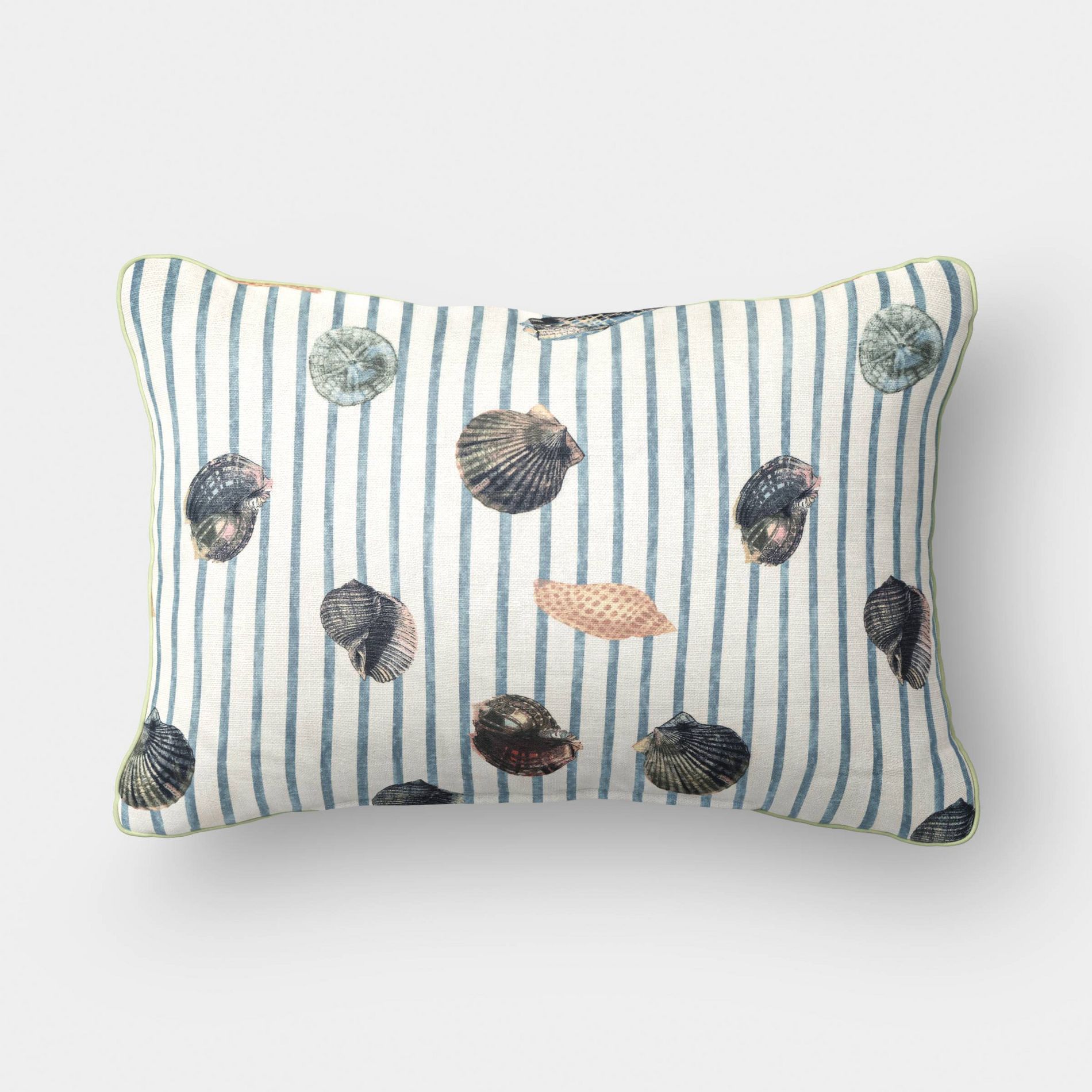 20"x14" Shell Striped Outdoor Patio Lumbar Pillow Ivory - Threshold™ designed with Studio McGee