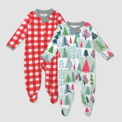 Honest Baby 2pk Feelin' Pine Sleep N' Play - Red/Blue Newborn